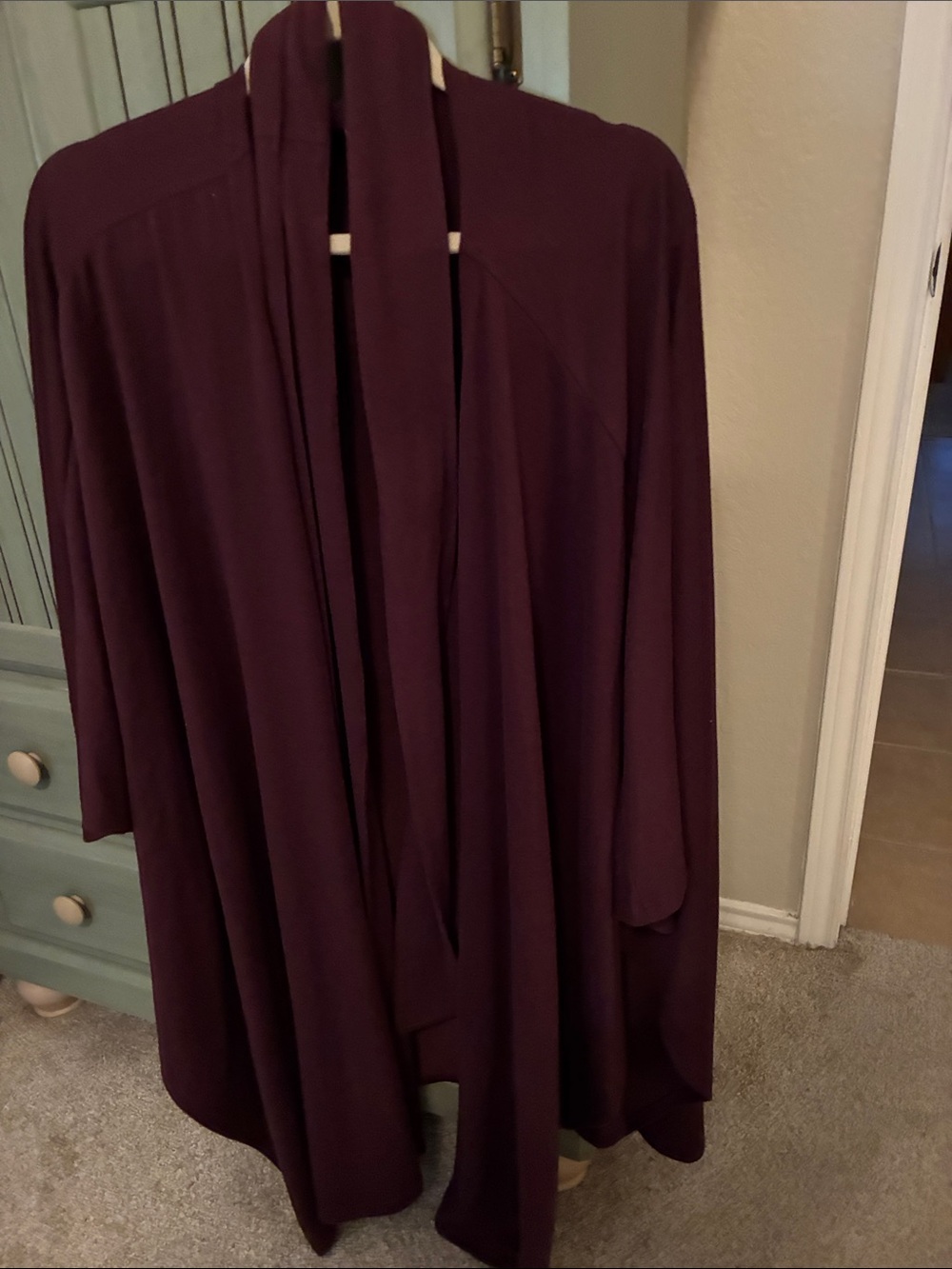 LuLaRoe Open-Front Draped Robe in Plum